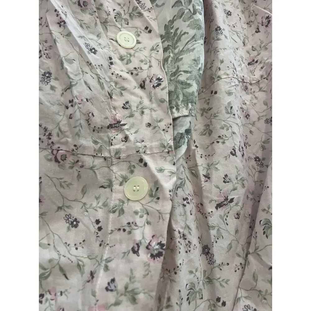 Rachel Ashwell Treasure Bohemian Pink Blue Floral Queen Duvet Cover Ruffled Edg